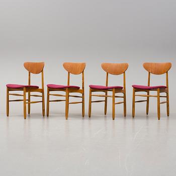 STOLAR, 4 st, modell "Eva", Sven Erik Fryklund, Hagafors Stolfabrik, Nässjö, 1960-tal.