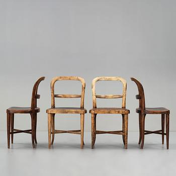 Carl Malmsten, four Swedish Grace chairs for the Stockholm Concert Hall, Nordiska Kompaniet, Sweden 1926.