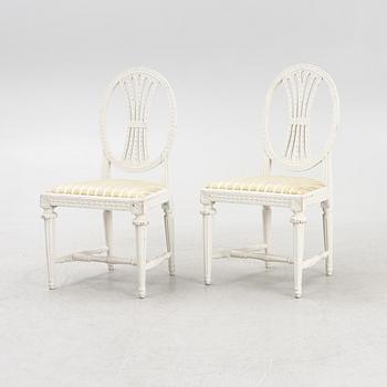 A pair of late Gustavian chairs by Lars Fahlberg, Linköping, Sweden, early 19th Century.