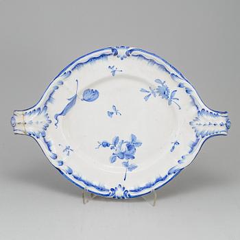 A Swedish faience tray, unmarked, 18th Century.