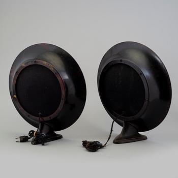 a set of four bakelite speakers from Philips, 1930's.