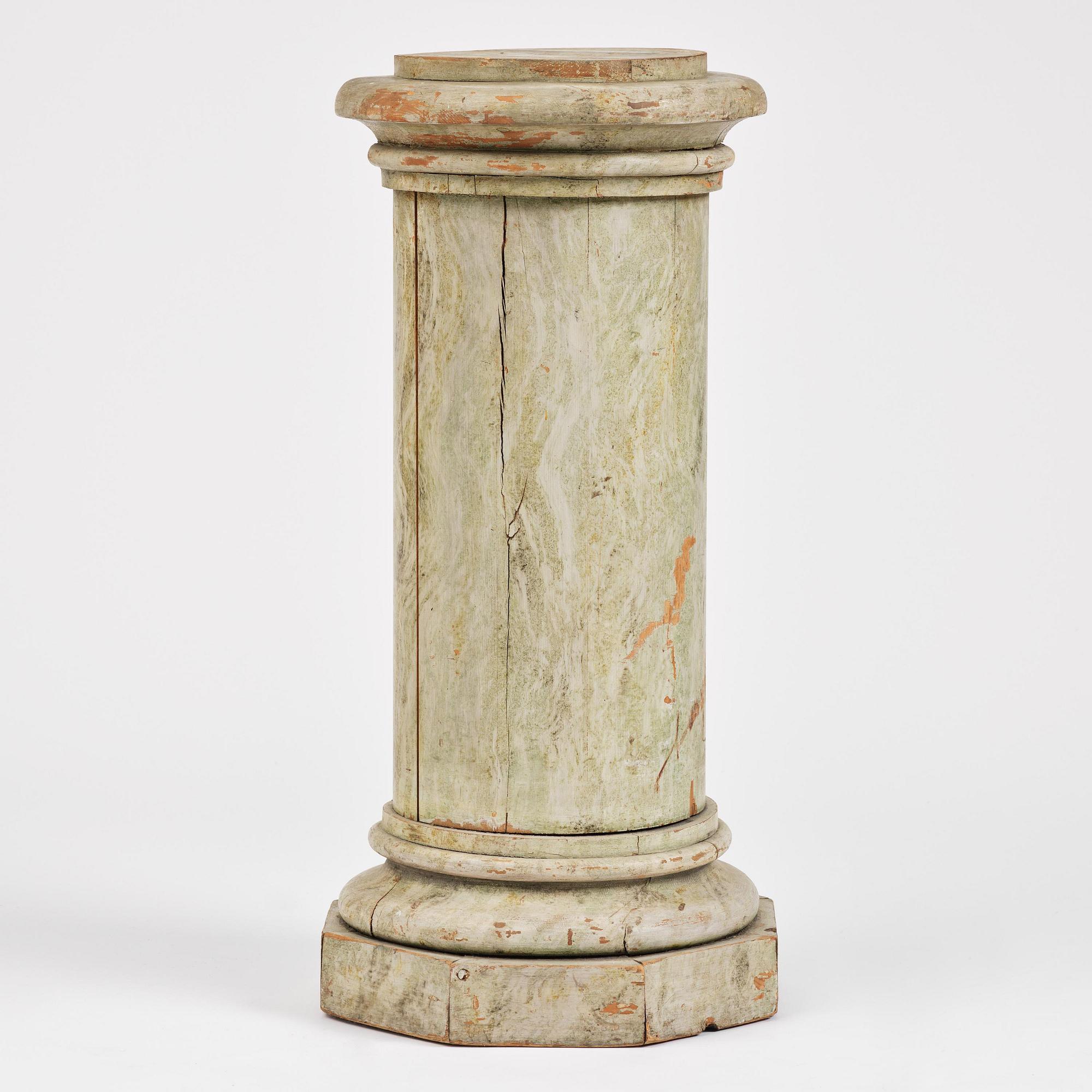 A Swedish Empire marbled column, first part 19th century.