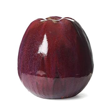 97. Ulla & Gustav Kraitz, a glazed stoneware sculpture of an apple, Fogdarp, Förslöv, Sweden 1984.