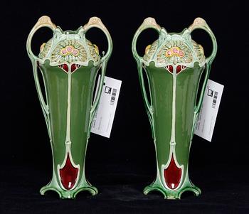 VASER, 2 st, flintgods, jugend, 1800/1900-tal.