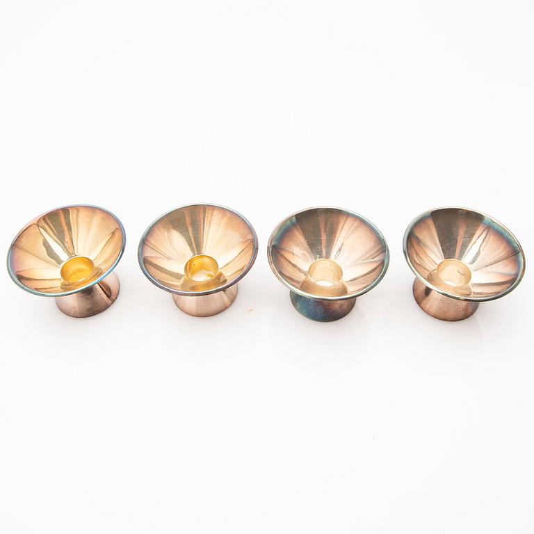 Ljusstakar, 4 st, silver, GAB, Stockholm, 1965-70.
