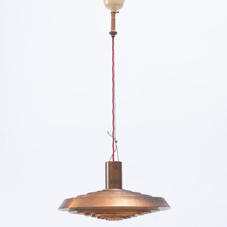 Poul Henningsen, a copper ceiling lamp "PH Tallerken", Louis Poulsen Denmark, second half of the 20th century.