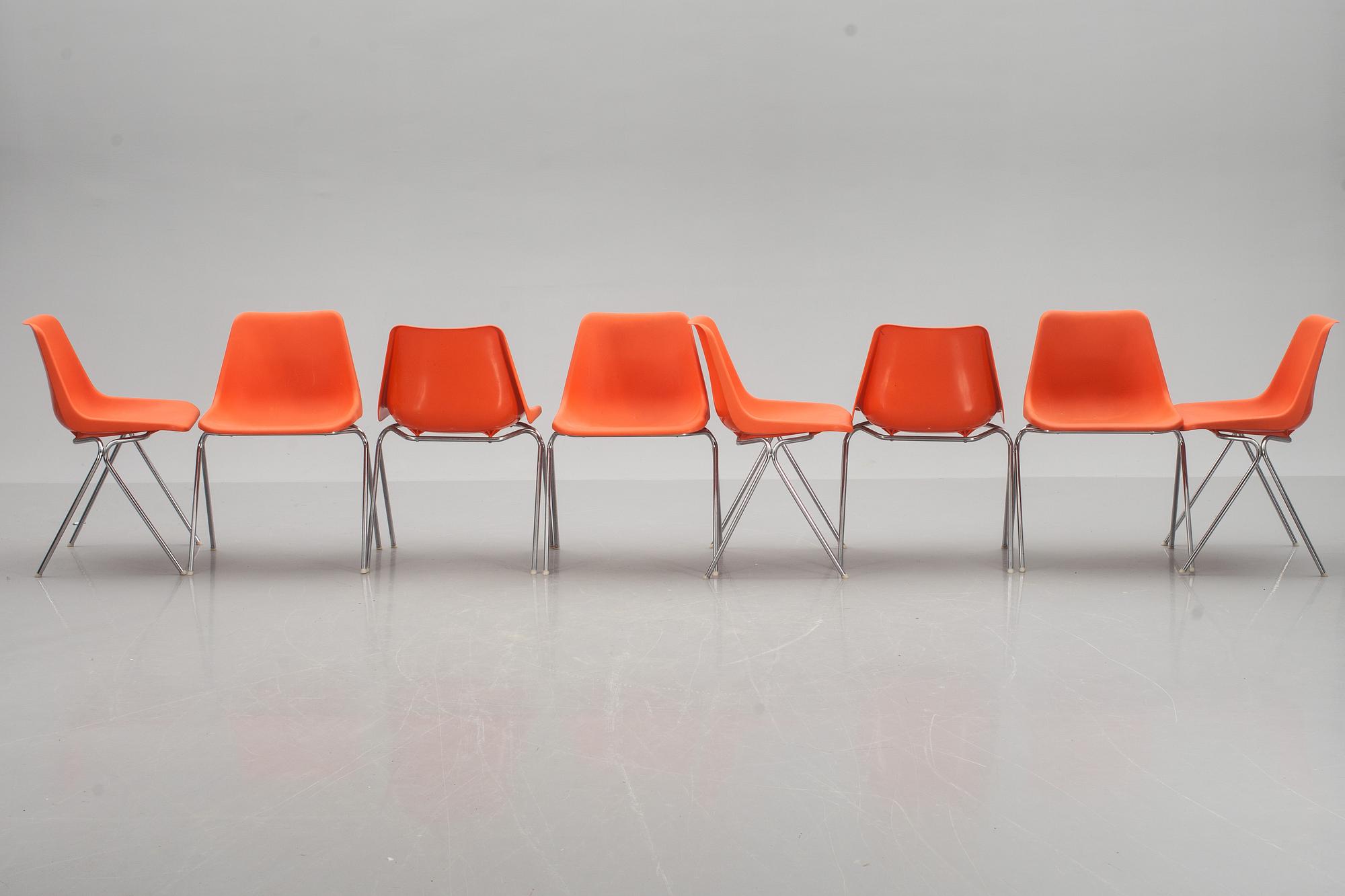 STOLAR, 8 st, Robin Day, Overman, märkta.