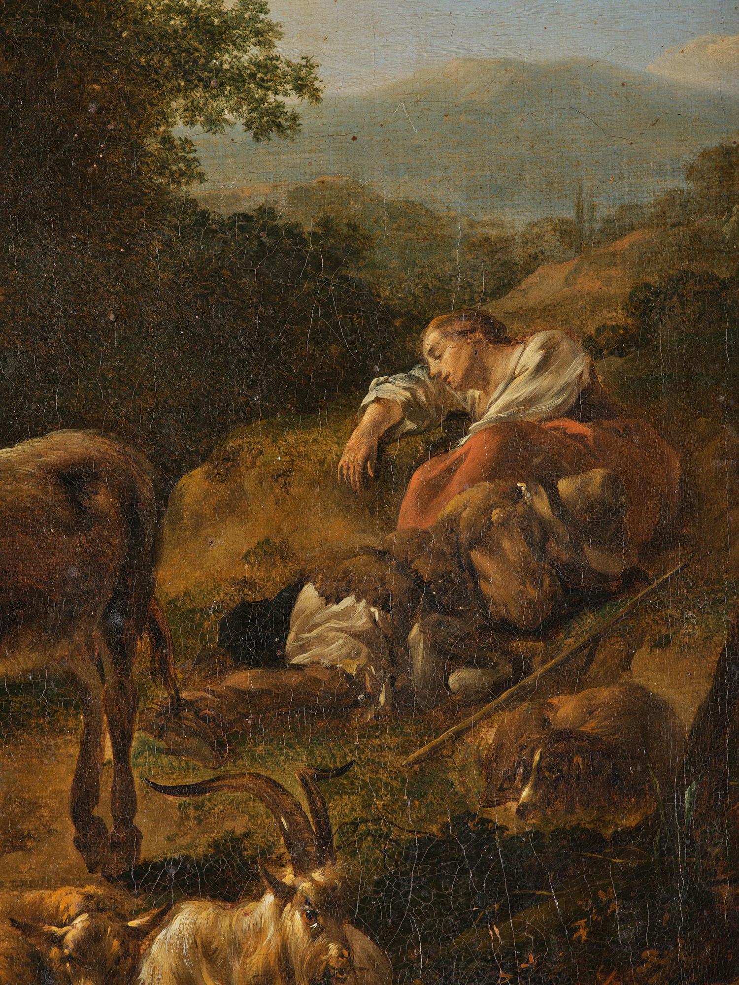 Nicolaes Berchem, Pastoral med herdinna och boskap.