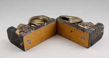BOKSTÖD, 1 par, art deco, Aliber, Frankrike, 1900-talets första hälft.