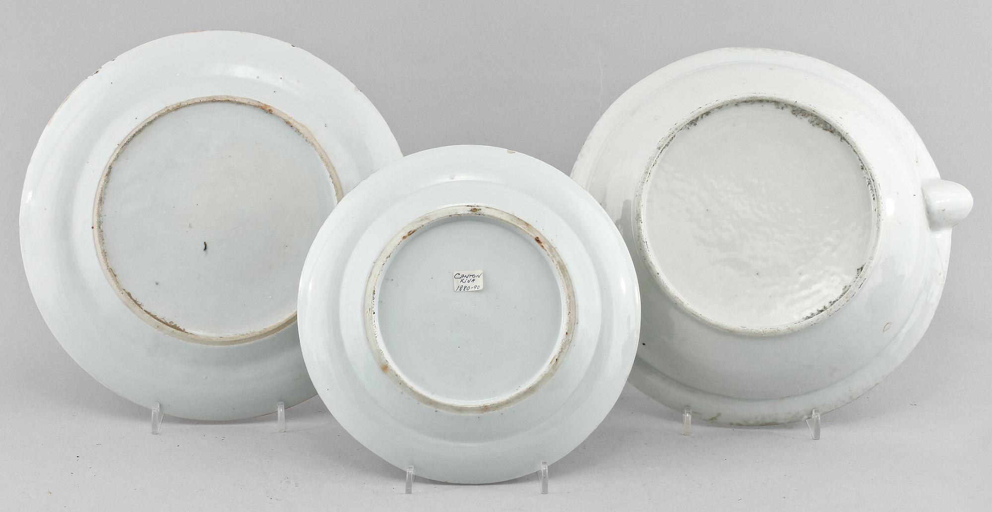 PARTI PORSLIN, 6 delar, Kanton, 1800/1900-tal.