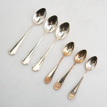 Coffee and mocha spoons, 19 pcs, silver.