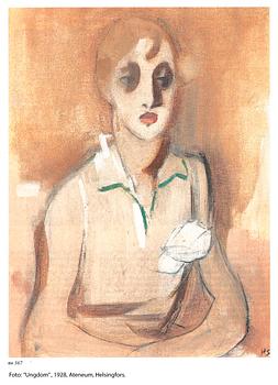 Helene Schjerfbeck, "Kvinna med blekröd mun".
