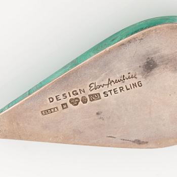 Elon Arenhill, silver pendant with malachite.