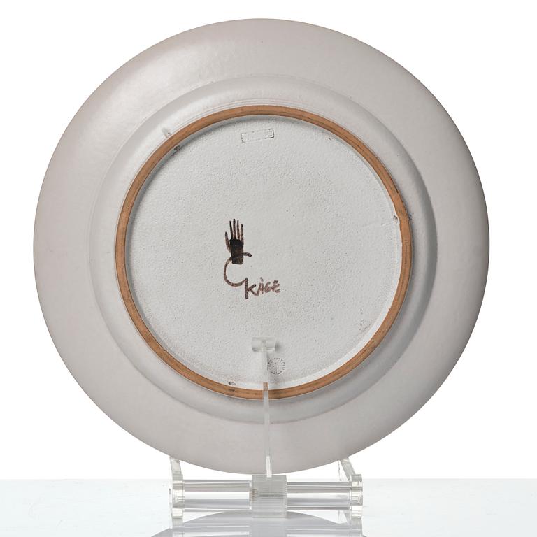 Wilhelm Kåge, two faience dishes, Gustavsbergs studio, Sweden, 1940's.