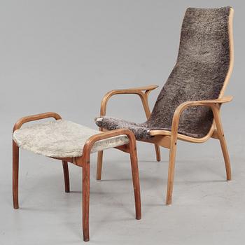FÅTÖLJ samt FOTPALL, "Lamino", Yngve Ekström, Swedese, 1900-talets fjärde kvartal.