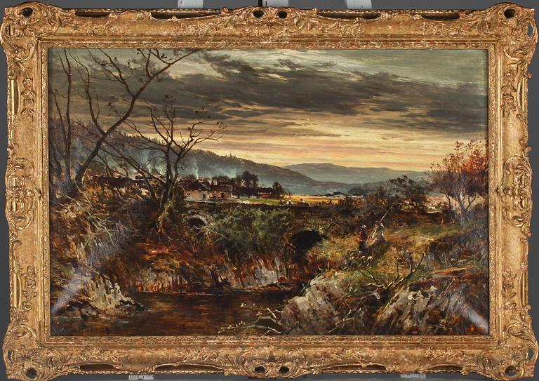 OKÄND KONSTNÄR, olja på duk, signerad och daterad 87 (1887).