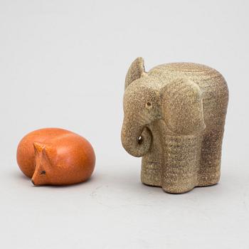 Two 20th Century stoneware figurines designed by Lisa Larson, Gustavsberg.