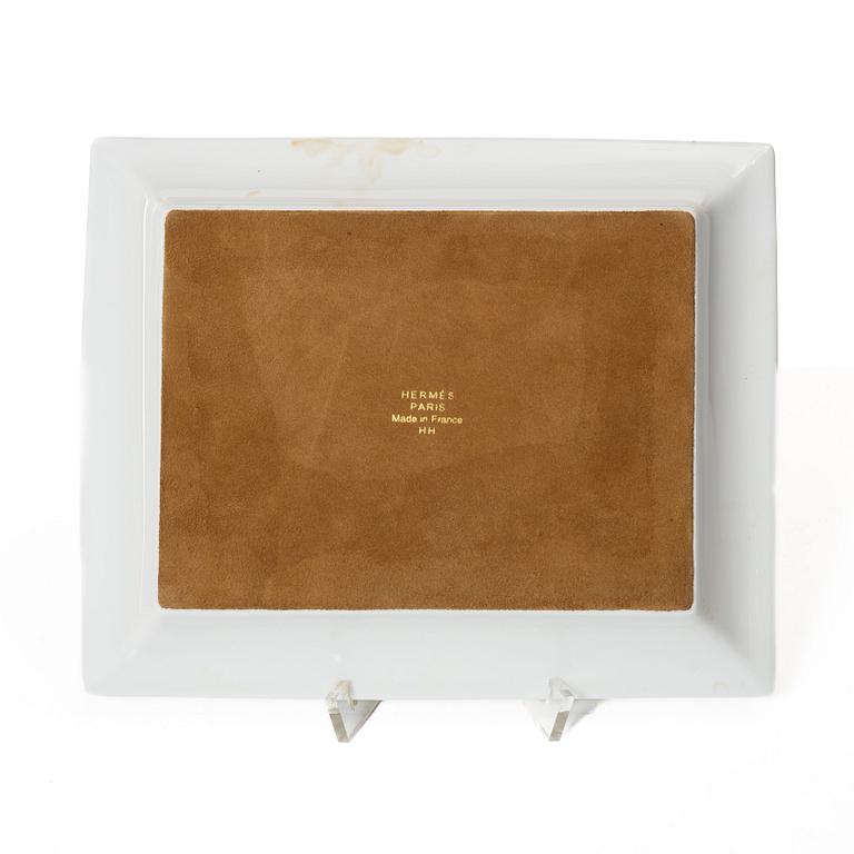 Hermès, a porcelain change tray, "Sellier".