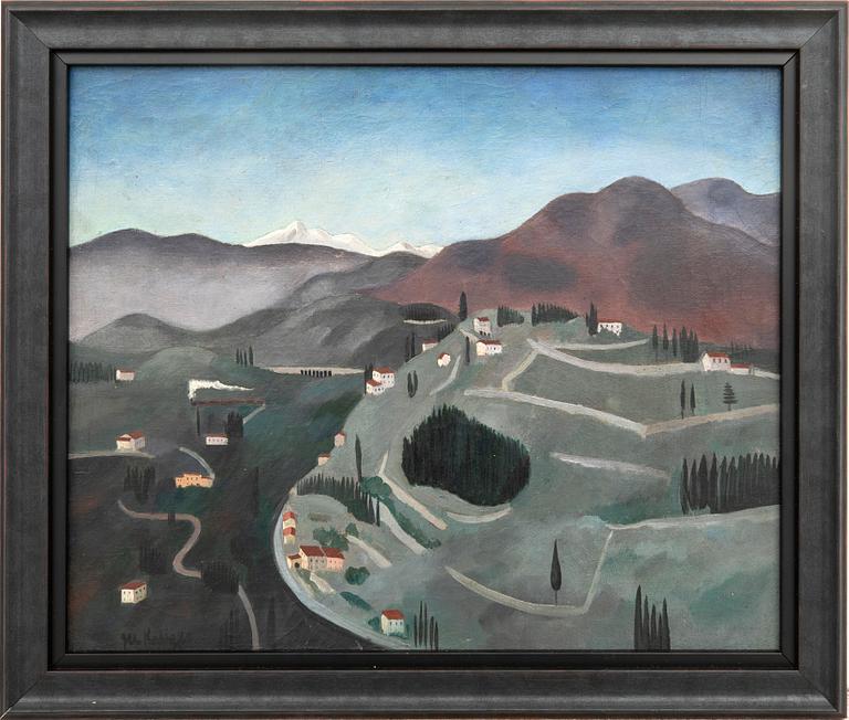 Albert Krüger, Italienskt landskap med byggnader.