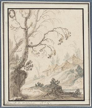 UNKNOWN ARTIST 17TH CENTURY. With text: 'Daniel de Malinas'. (2). Watercolour and inkwash 11.5 x 9.5 cm.