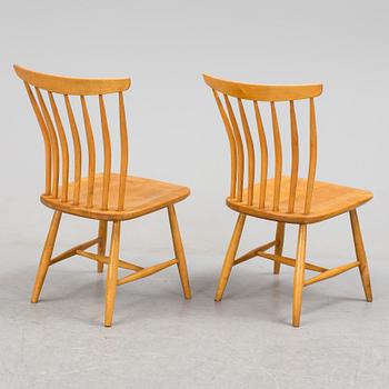 a pair of birch and beech chairs, Åkerblom, second half of the 20th century.