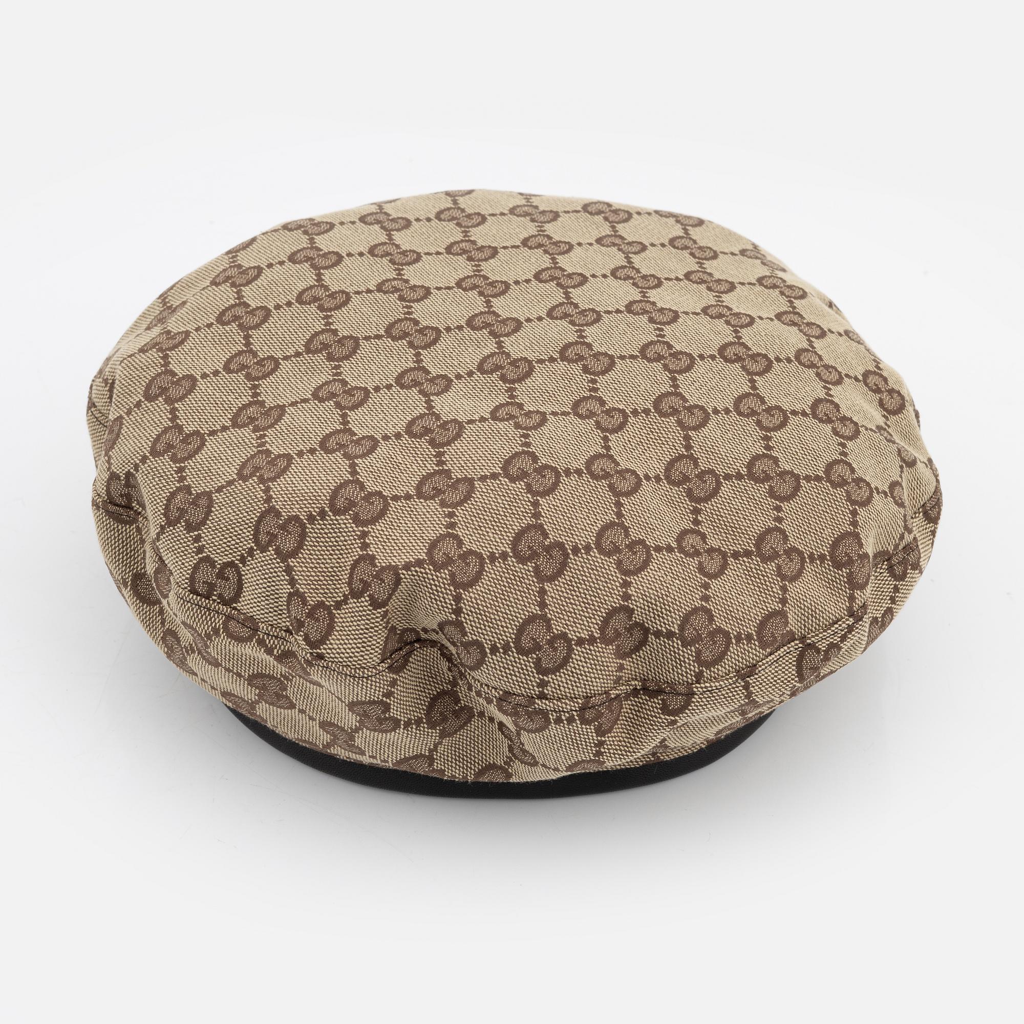Gucci, a monogram canvas beret, size S.