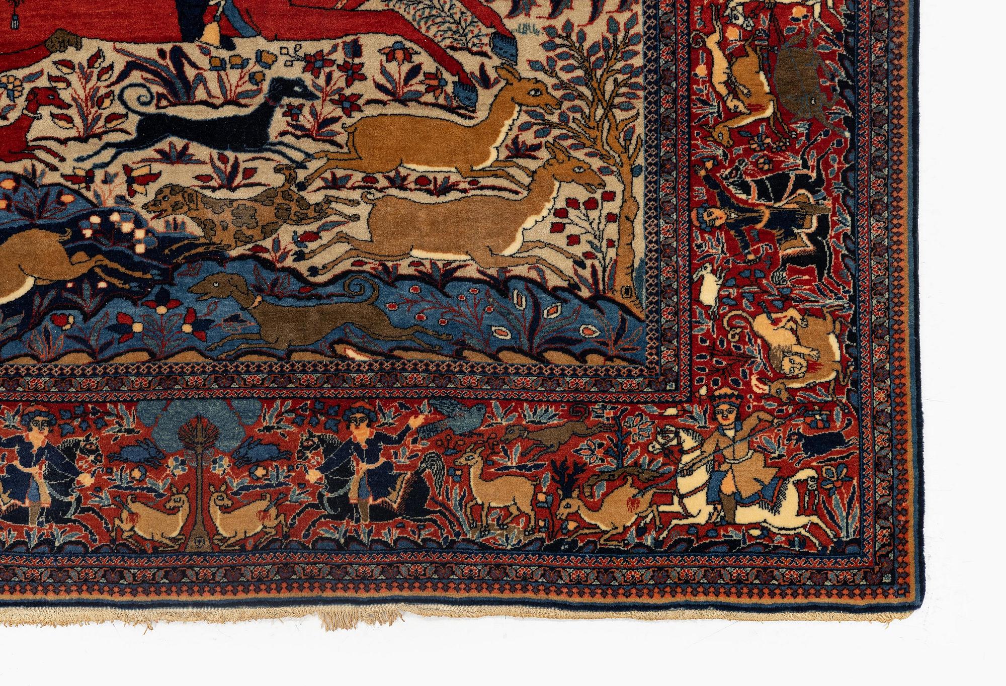 A Kashan 'Mohtasham' rug, c. 211 x 139 cm.