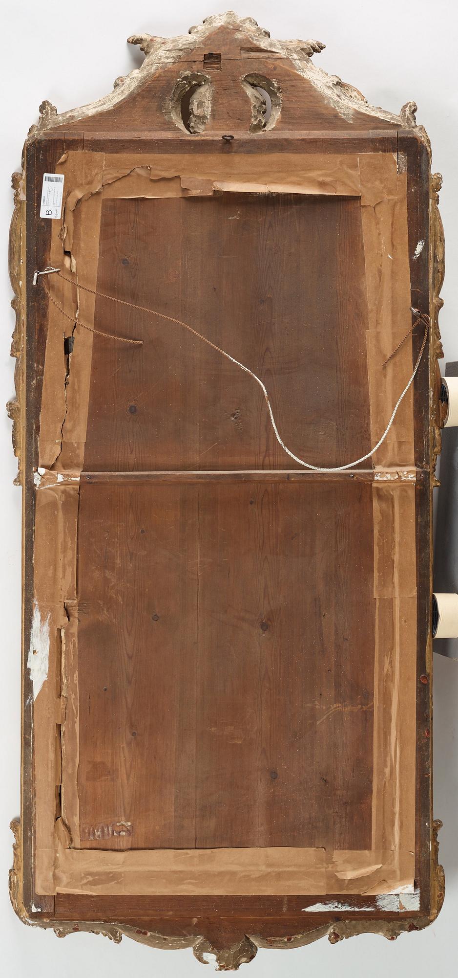 A Swedish Rococo mid 18th century mirror.