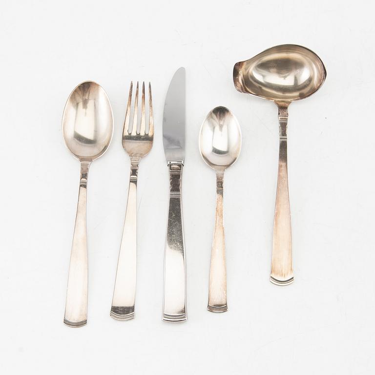 Jacob Ängman, cutlery 33 pcs. silver "Rosenholm" 1970s/80s.