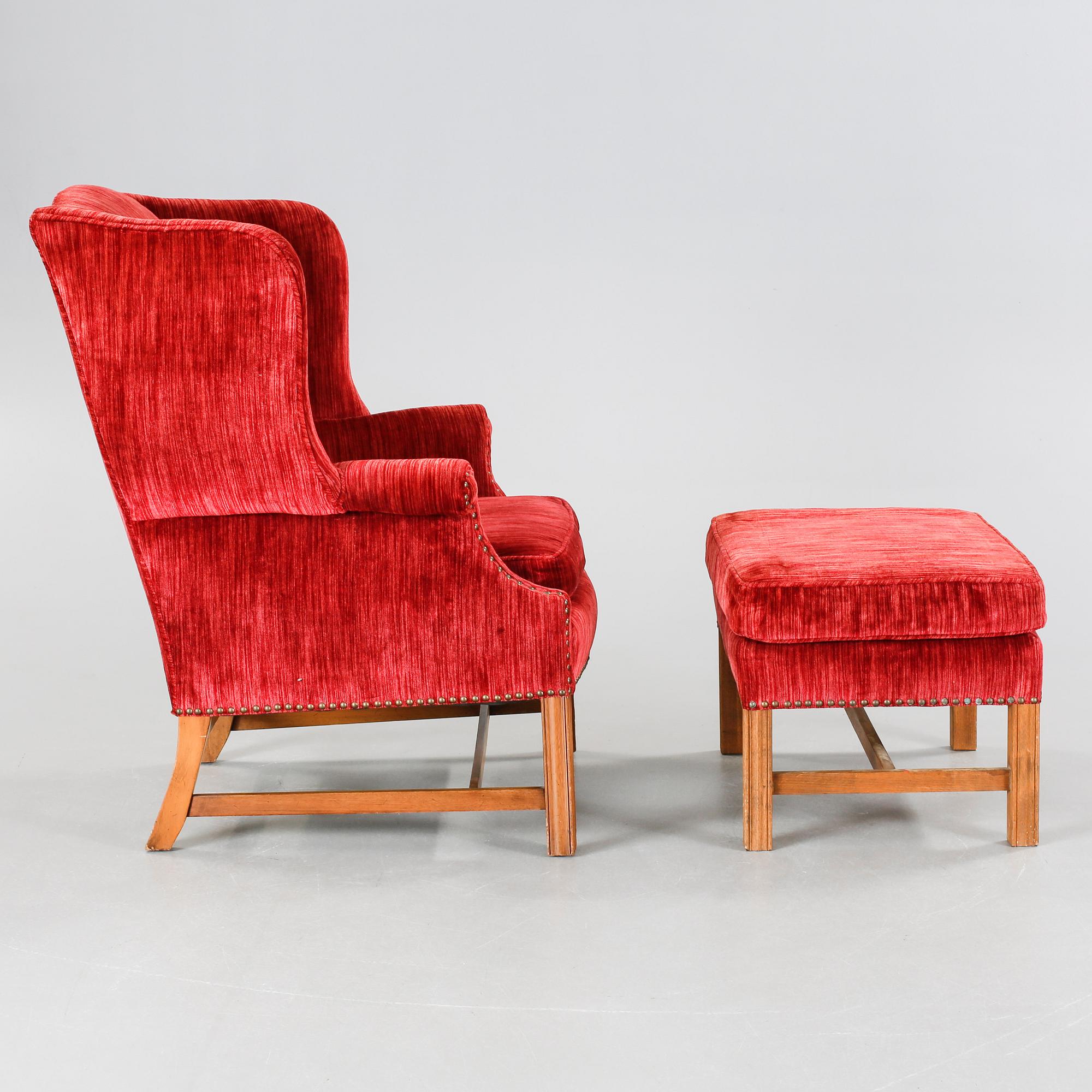 An armchair with a footrest, second half of the 20th century.