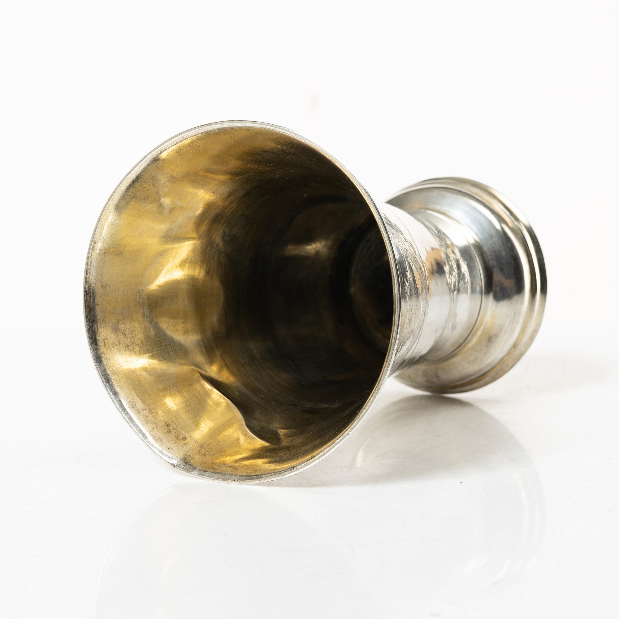 A silver beaker, mark of Carl Johan Österman, Turku, Finland 1838.