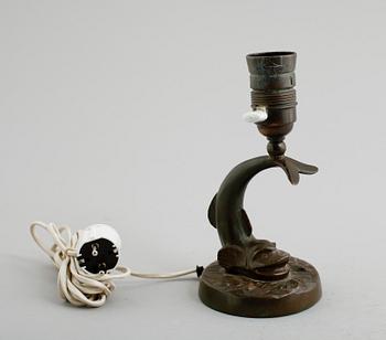 BORDSLAMPA, brons, Malmö Metallvarufabrik, 1930-tal.