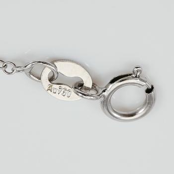 COLLIER, blå safir ca 1,30 ct, briljantslipade diamanter totalt ca 0,38 ct.