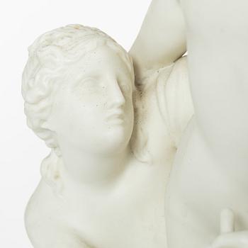Johan Tobias Sergel, after, "Amor and Psyche", figurine, parian, early 20th century.