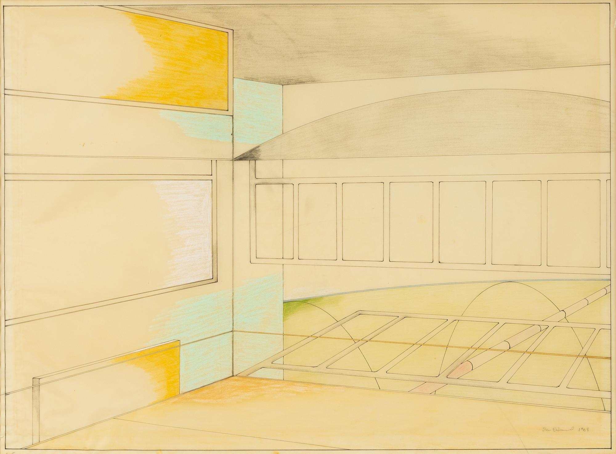 Sten Eklund, tusch ock krita, signerad och daterad 1968.