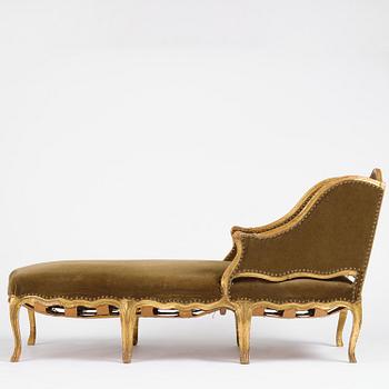 A French Louis Xv giltwood lit de repos, later part 18th century.