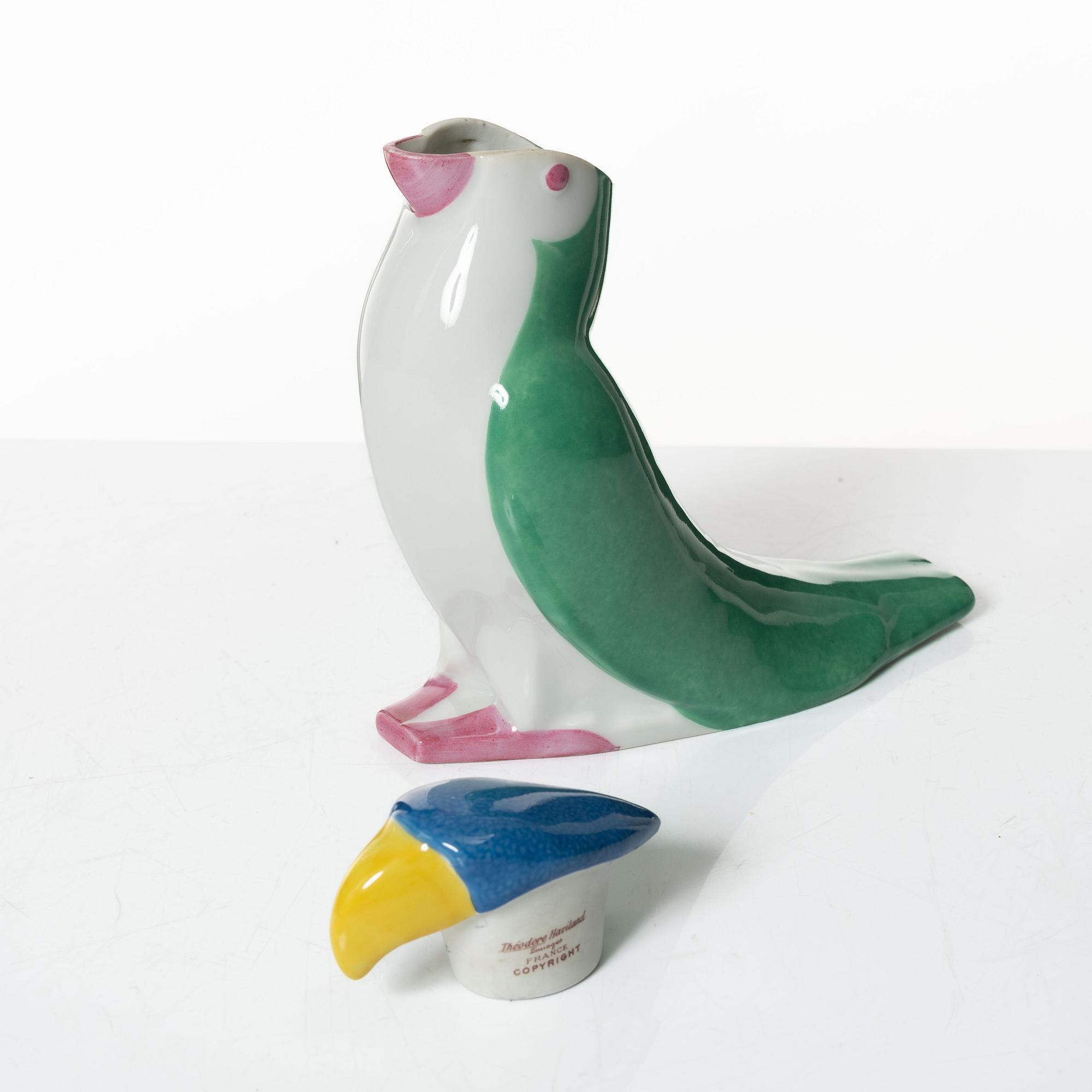 Edouard-Marcel Sandoz, decanter with lid, Theodore Haviland, Limoges, France, second half of the 20th century.