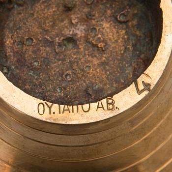 A mid-20th century bronze bowl stamped Oy Taito Ab.