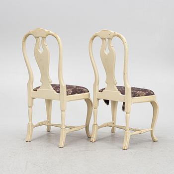 Stolar, 6 st, rokokostil, 1900-talets mitt.