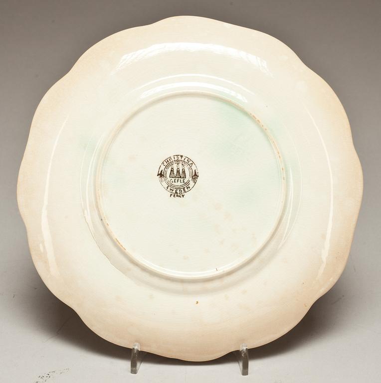 ASSIETTER, 12 st, flintgods, "Christina", Arthur Percy, Gefle.