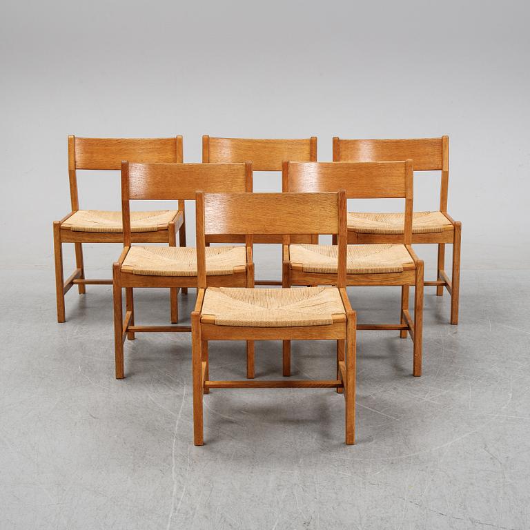 Six oak chairs by Børge Mogensen, C.M. Madsens Fabriker, Denmark.