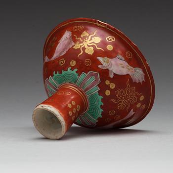 An enamelled stemcup, Qing dynasty, 18th Century.