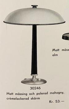 Erik Tidstrand, or Bertil Brisborg (Sverige 1910-1993), a model 30246 table lamp, Nordiska Kompaniet, Sweden, 1940's.