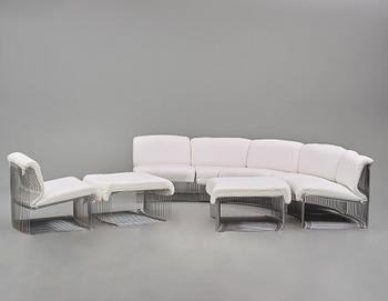 Verner Panton, an eight-piece "Pantonova" modular sofa model "113T" & "117T", Fritz Hansen 1970s.