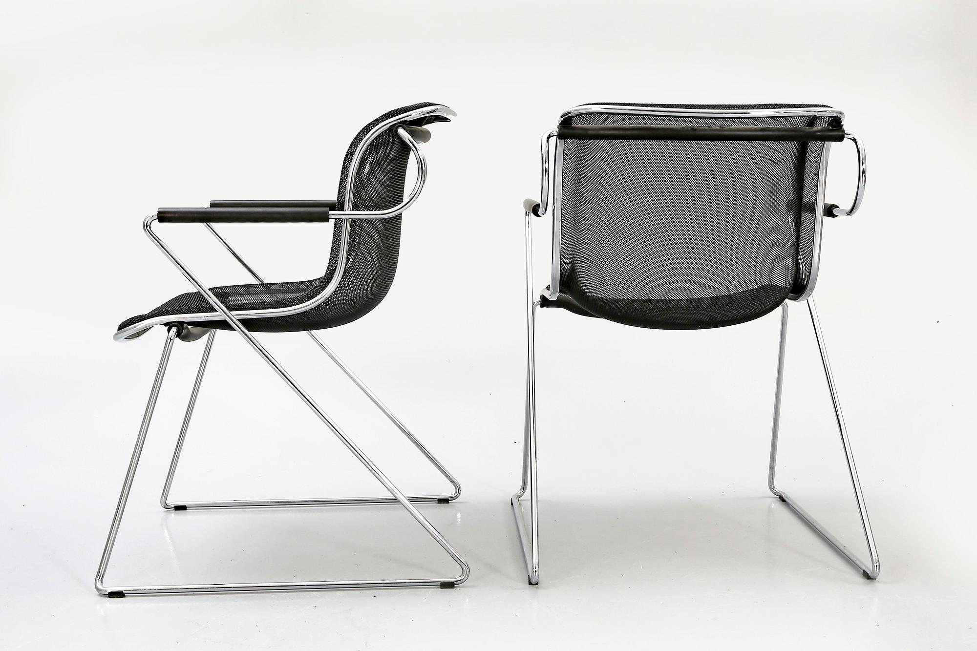 A pair of Charles Pollok Penelope chairs for Castelli 1982.
