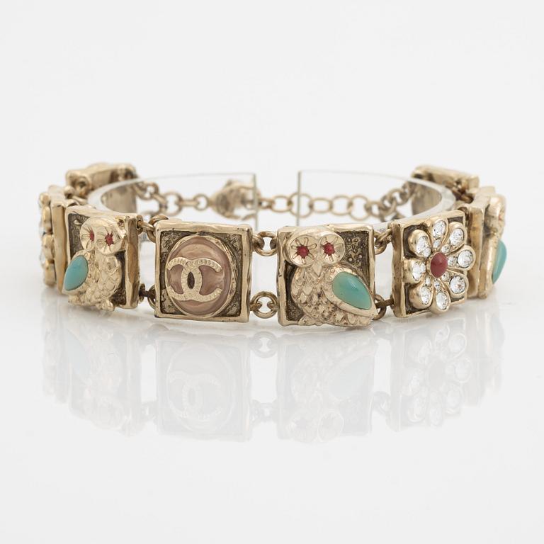 Chanel, a rhinestone and enamel bracelet.