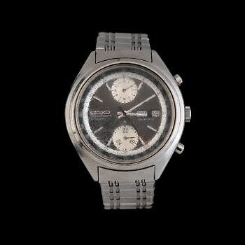 ARMBANDSUR, stål, Seiko Chronograph Automatic, sannolikt 1970-/80-tal.