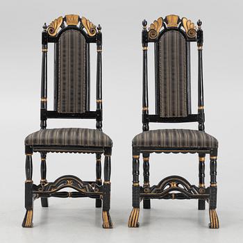 A pair of similar late Baroque chairs, beginning of the 18th century.