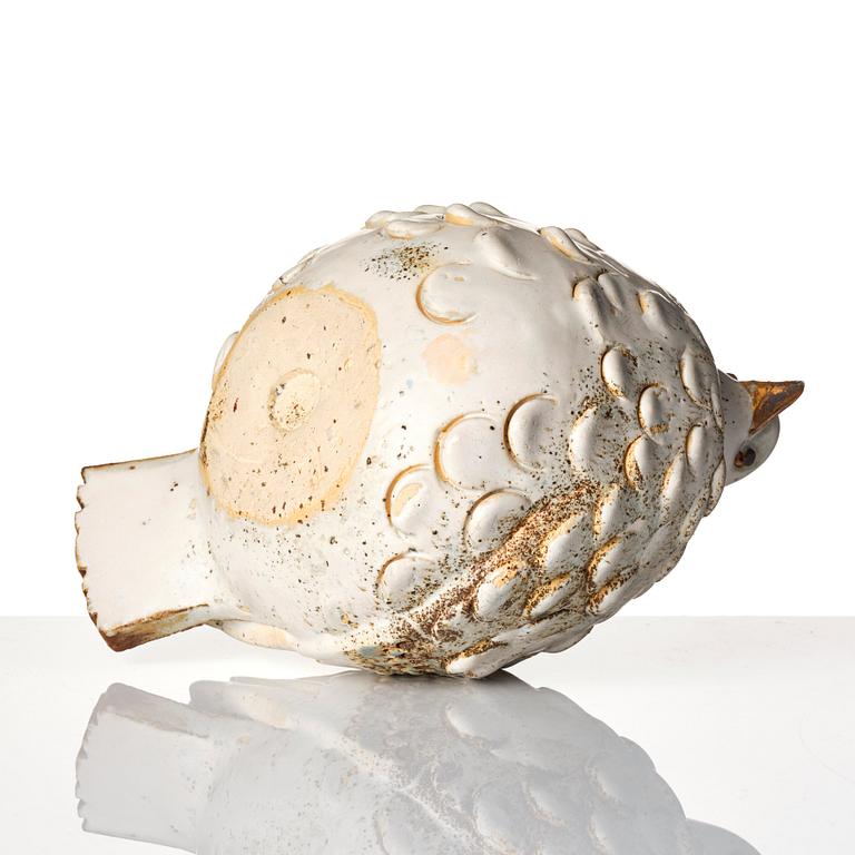 Tyra Lundgren, a chamotte stoneware sculpture of a pigeon, Sweden mid 20th century.