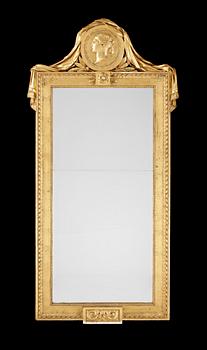 629. A Gustavian late 18th Century mirror by C. G. Fyrwald.